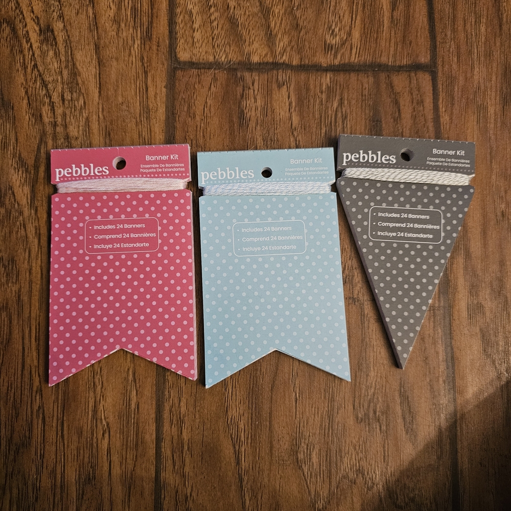 Party Banner Kit - Pink, Light Blue, Gray